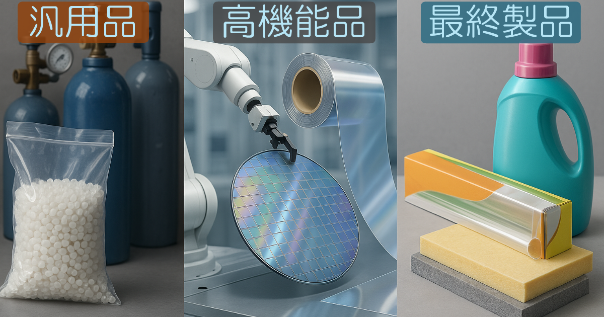 化学品のイメージ|汎用品・高機能品・最終製品