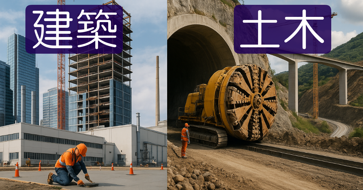 民間建築と公共工事のイメージ画像