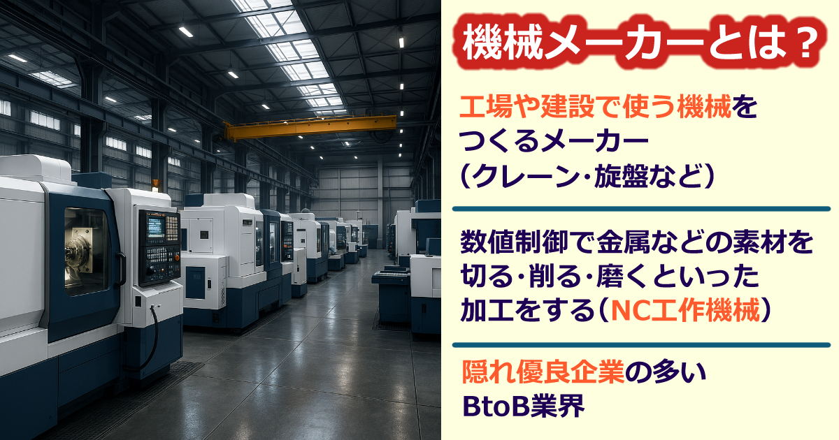 機械メーカーの事業の解説|工作機械や建設機械をつくるメーカー